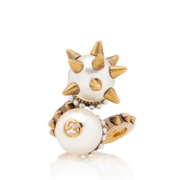 Gucci Faux Pearl Spike Ball Ring - Picture 3 of 13